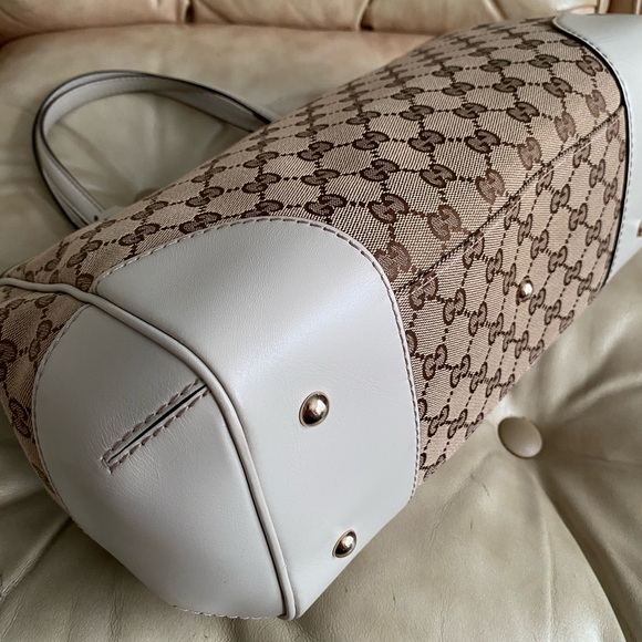 LKNW Gucci Mayfair COA with Modifications GG Bow Detail Canvas Leather - Picture 8 of 16